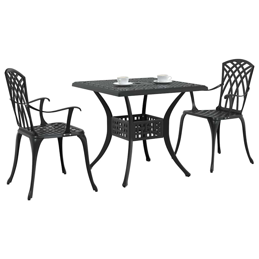 Tuinset 3 pcs Zwart Gegoten aluminium