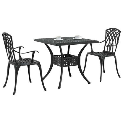 Tuinset 3 pcs Zwart Gegoten aluminium