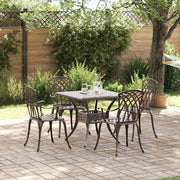 Tuinset 5-delig gegoten aluminium brons 80x80x75 cm