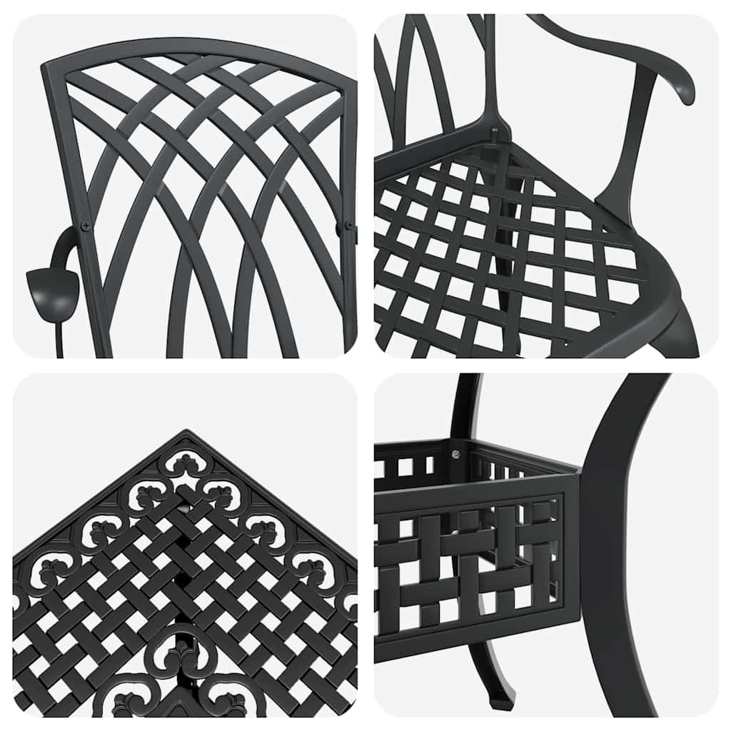 Tuinset 5 pcs Zwart Gegoten aluminium