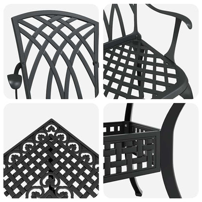 Tuinset 5 pcs Zwart Gegoten aluminium