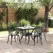 Tuintafel 80x80x75 cm gegoten aluminium zwart