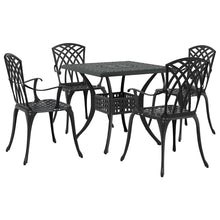 Tuinset 5 pcs Zwart Gegoten aluminium