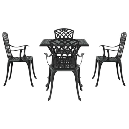 Tuinset 5 pcs Zwart Gegoten aluminium
