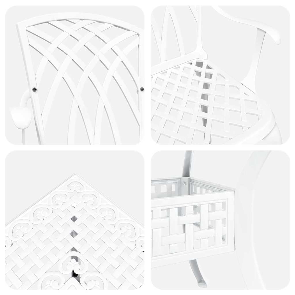 Tuinset 5 pcs Wit Gegoten aluminium