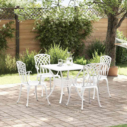 Tuinset 5 pcs Wit Gegoten aluminium