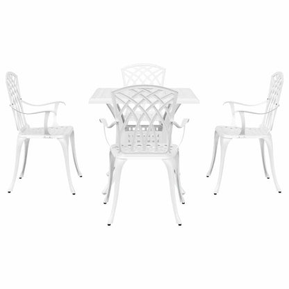 Tuinset 5 pcs Wit Gegoten aluminium