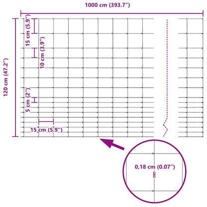 Wilde Hek Warm Verzinkt 1000 x 120 x 0.18 cm IJzer