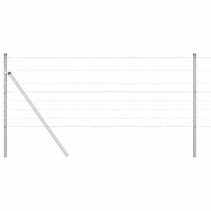Weidehekwerk Zilver 25 x 0,8 m Gegalvaniseerd staal