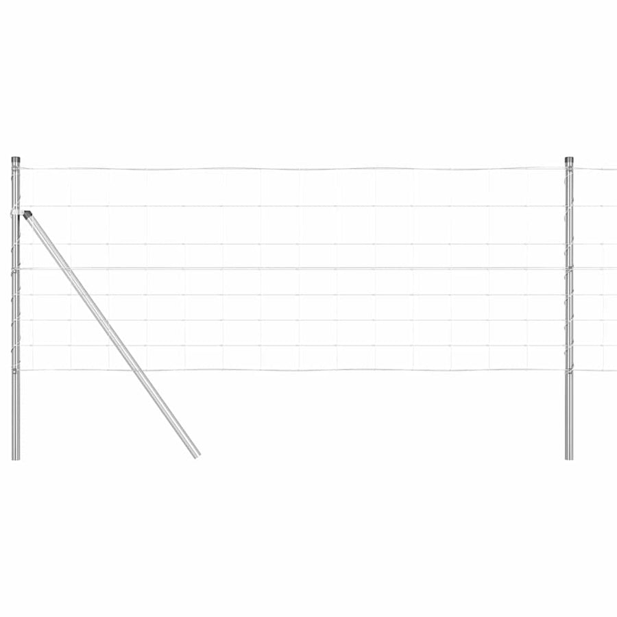 Weidehekwerk Zilver 25 x 0,8 m Gegalvaniseerd staal
