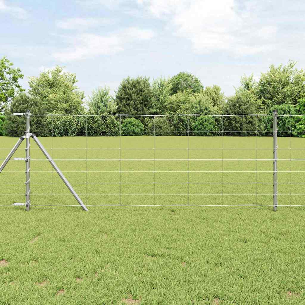 Weidehekwerk Zilver 25 x 0,8 m Gegalvaniseerd staal