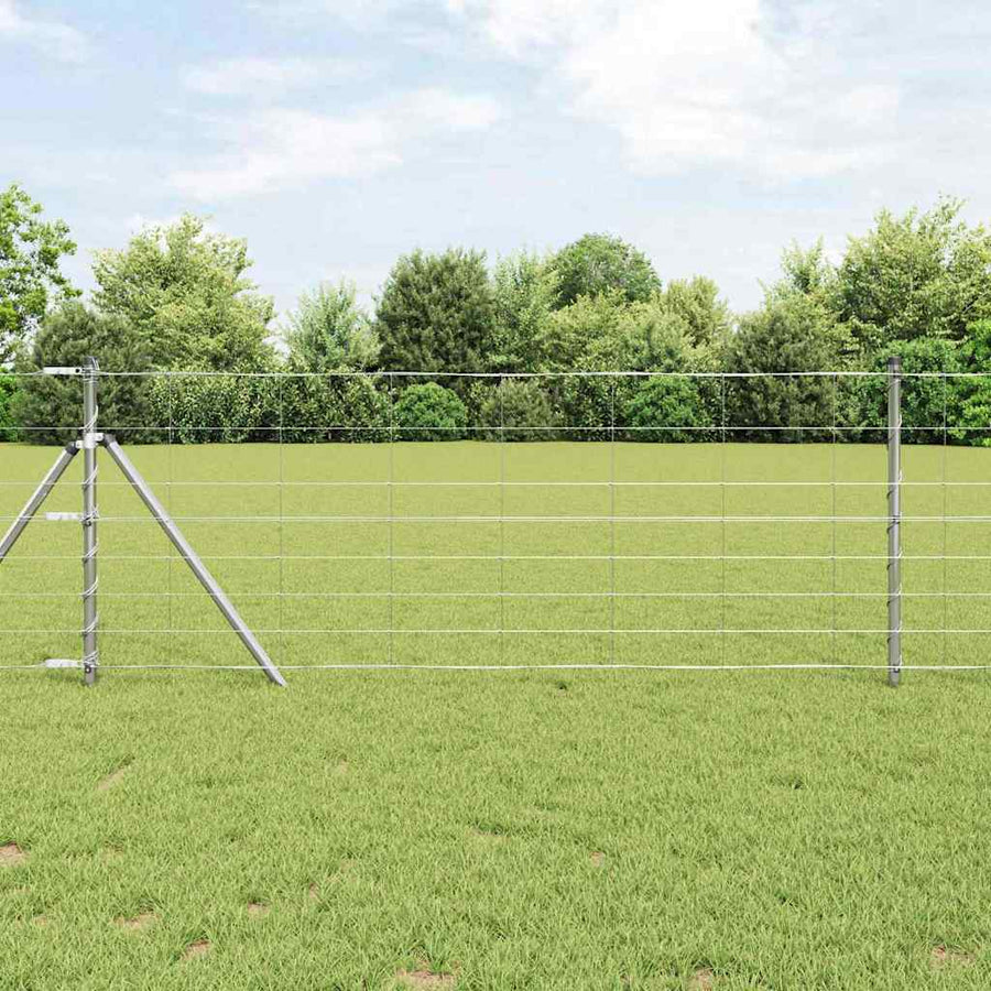 Weidehekwerk Zilver 25 x 0,8 m Gegalvaniseerd staal