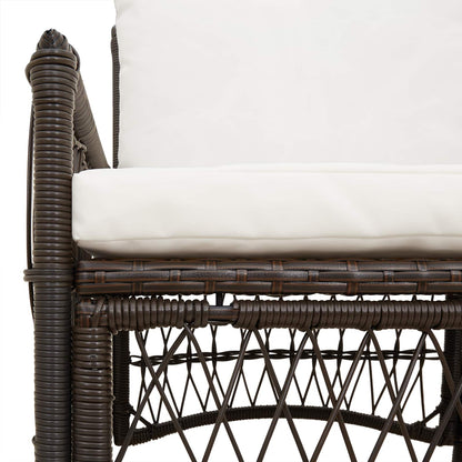 Tuinstoel met kussen Bruin 73 x 61 x 77 cm poly rattan