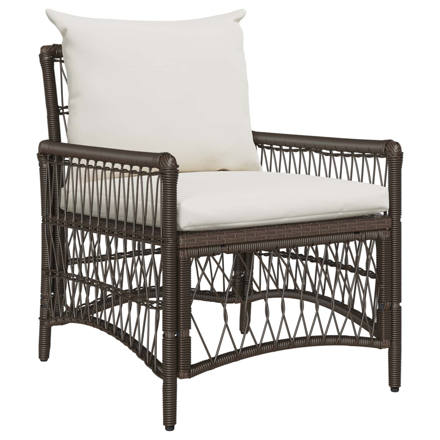 Tuinstoel met kussen Bruin 73 x 61 x 77 cm poly rattan
