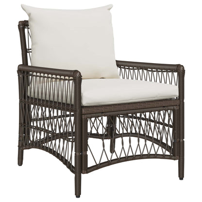 Tuinstoel met kussen Bruin 73 x 61 x 77 cm poly rattan