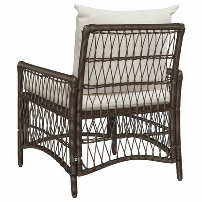 Tuinstoel met kussen Bruin 73 x 61 x 77 cm poly rattan