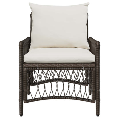 Tuinstoel met kussen Bruin 73 x 61 x 77 cm poly rattan