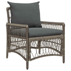Tuinstoel poly rattan grijs 73x61x77 cm