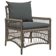 Tuinstoel poly rattan grijs 73x61x77 cm