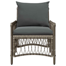 Tuinstoel met kussen Grijs 73 x 61 x 77 cm poly rattan