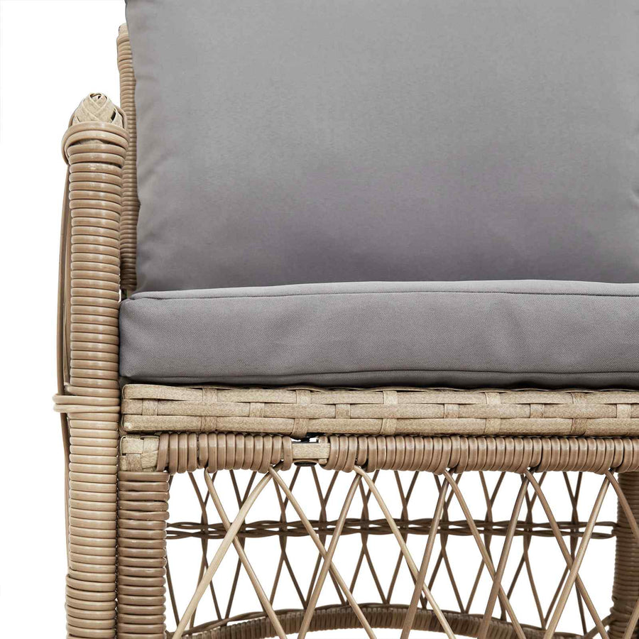Tuinstoel met kussen Beige 73 x 61 x 77 cm poly rattan