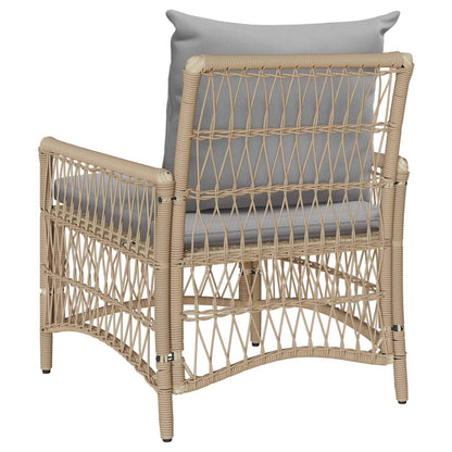 Tuinstoel met kussen Beige 73 x 61 x 77 cm poly rattan
