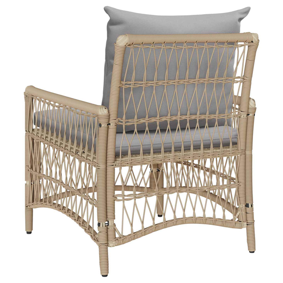 Tuinstoel met kussen Beige 73 x 61 x 77 cm poly rattan