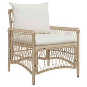 Tuinstoel poly rattan beige 73x61x77 cm
