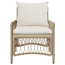 Tuinstoel Met Kussen 73 X 61 X 77 Cm Poly Rattan beige en crèmewit