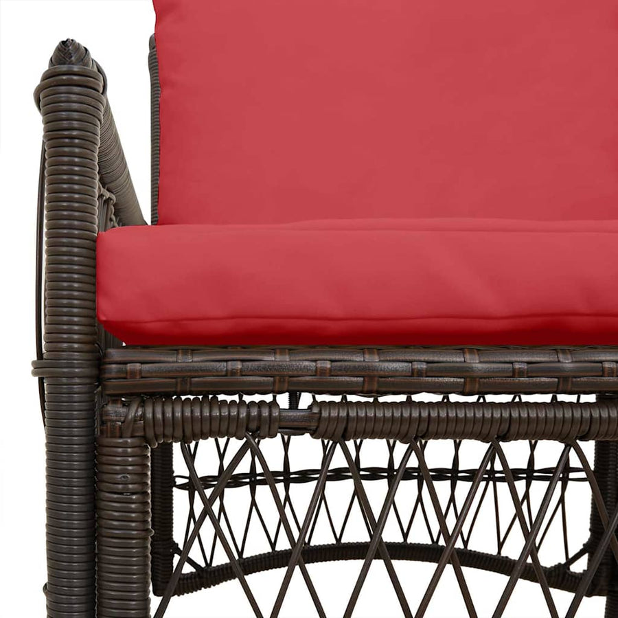 Tuinstoel met kussen Bruin 73 x 61 x 77 cm poly rattan