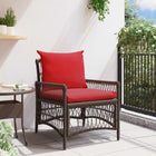 Tuinstoel poly rattan bruin 73x61x77 cm