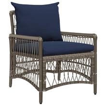 Tuinstoel met kussen Grijs 73 x 61 x 77 cm poly rattan
