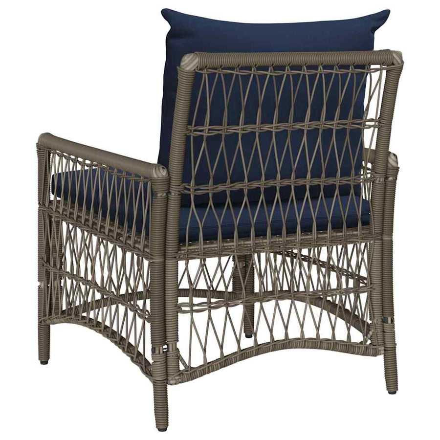 Tuinstoel met kussen Grijs 73 x 61 x 77 cm poly rattan