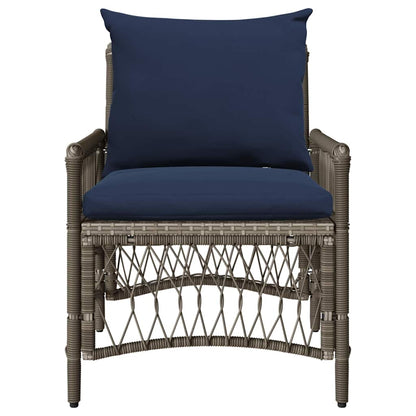 Tuinstoel met kussen Grijs 73 x 61 x 77 cm poly rattan