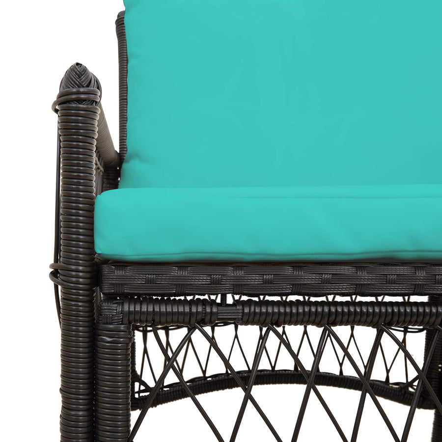 Tuinstoel met kussen Zwart 73 x 61 x 77 cm poly rattan