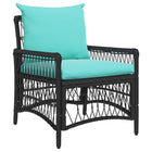 Tuinstoel poly rattan zwart 73x61x77 cm