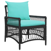 Tuinstoel poly rattan zwart 73x61x77 cm