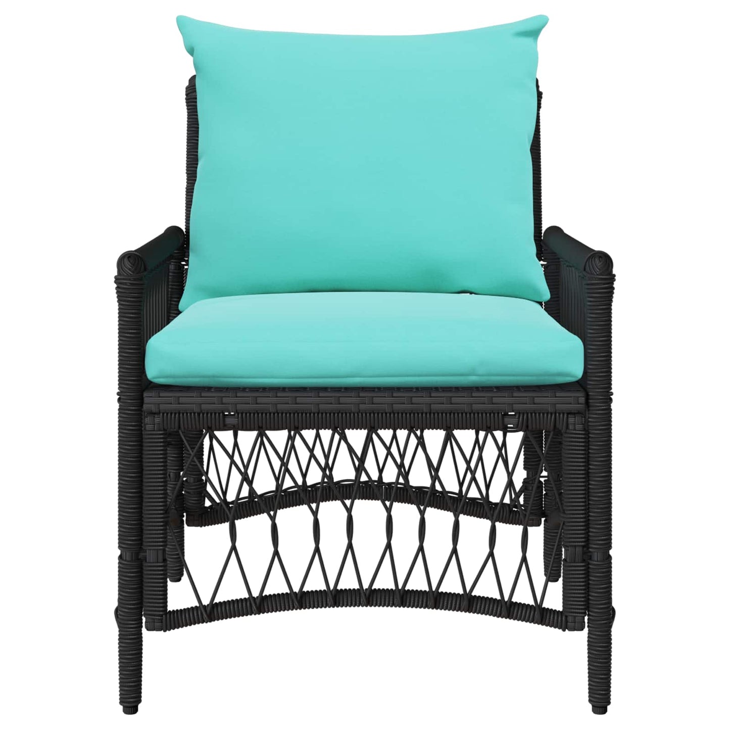 Tuinstoel met kussen Zwart 73 x 61 x 77 cm poly rattan