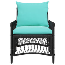Tuinstoel met kussen Zwart 73 x 61 x 77 cm poly rattan