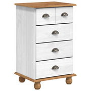 Ladekast grenenhout wit 45,8x40x79 cm