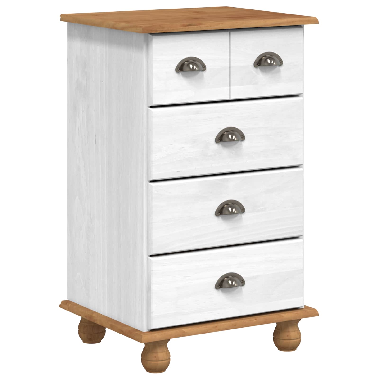 Ladekast ASKIM Wit 45,8 x 40 x 79 cm Massief grenenhout