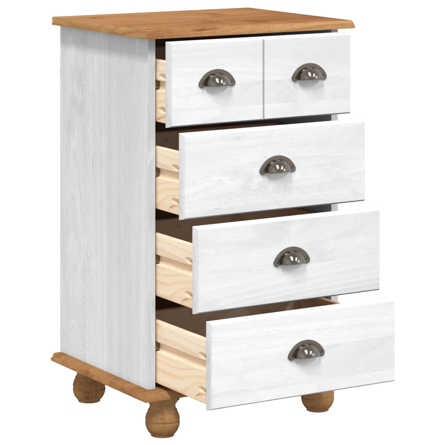 Ladekast ASKIM Wit 45,8 x 40 x 79 cm Massief grenenhout