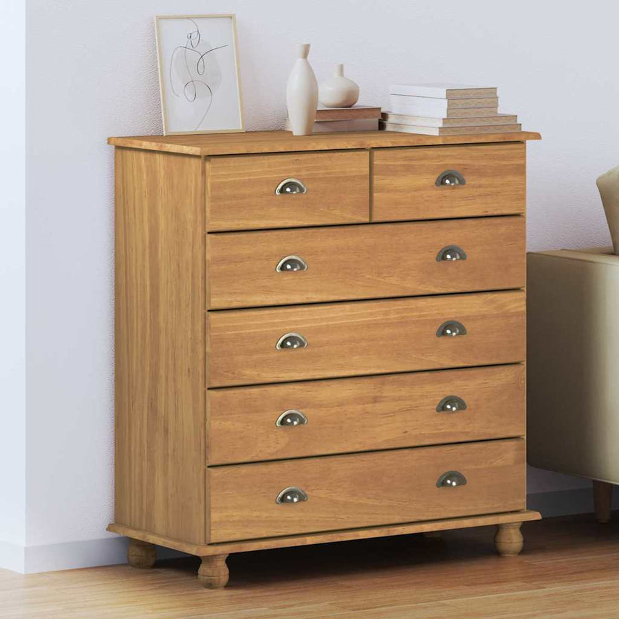 Ladekast ASKIM Bruin 91 x 40 x 95,5 cm Massief grenenhout
