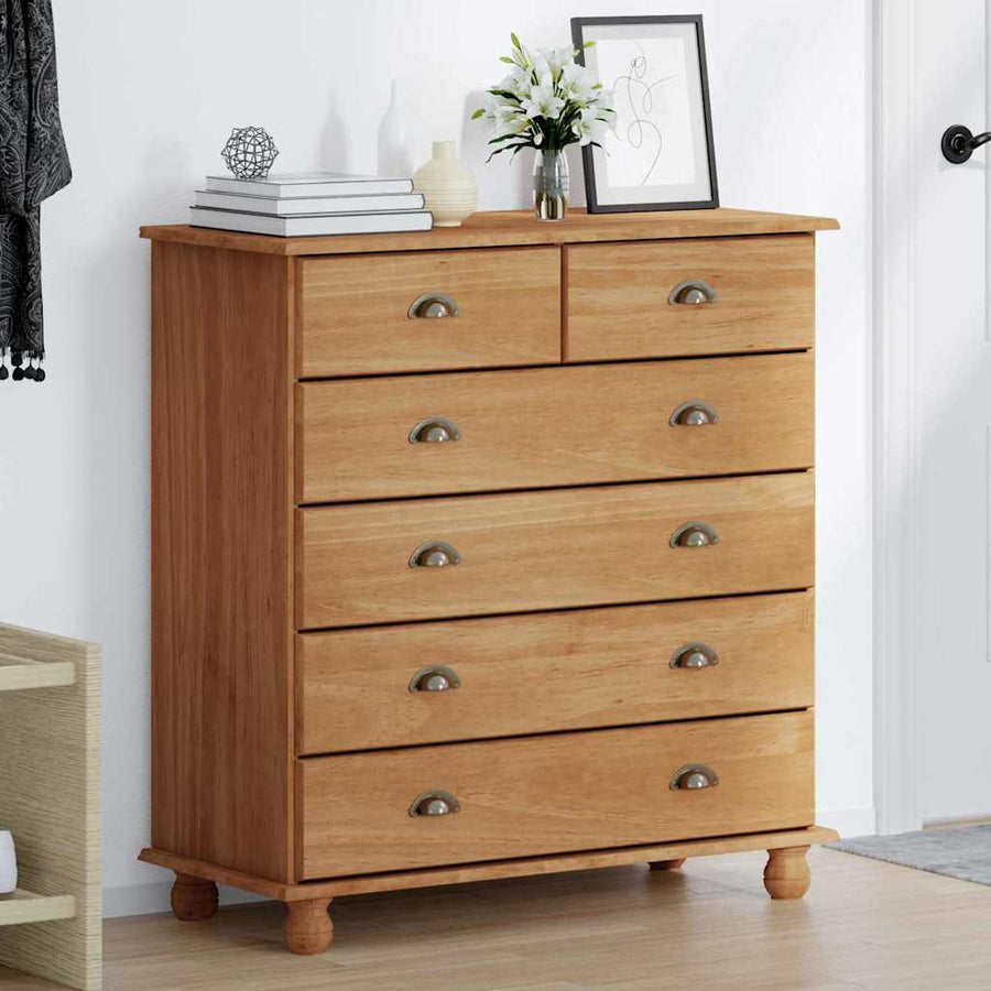 Ladekast ASKIM Bruin 91 x 40 x 95,5 cm Massief grenenhout
