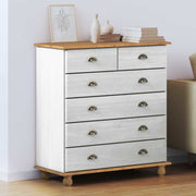 Ladekast grenenhout wit 91x40x95,5 cm