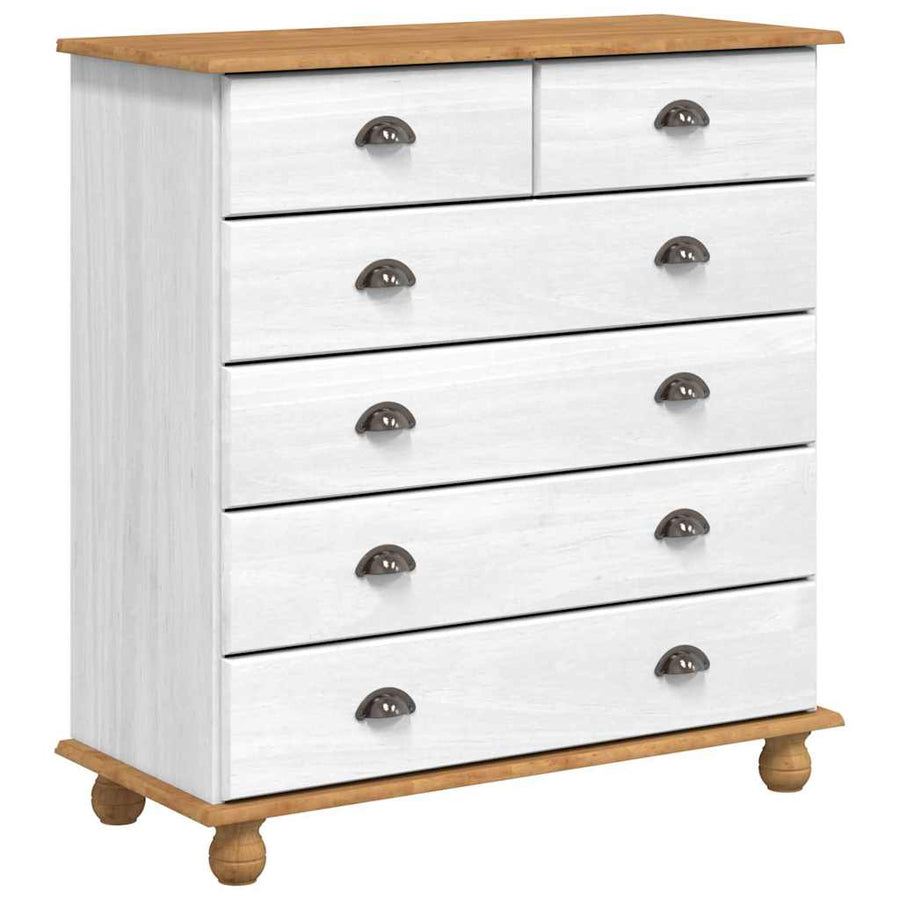 Ladekast ASKIM Wit 91 x 40 x 95,5 cm Massief grenenhout