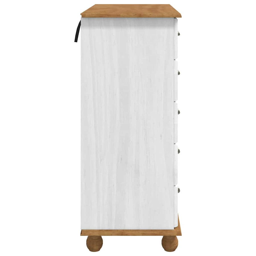 Ladekast ASKIM Wit 91 x 40 x 95,5 cm Massief grenenhout