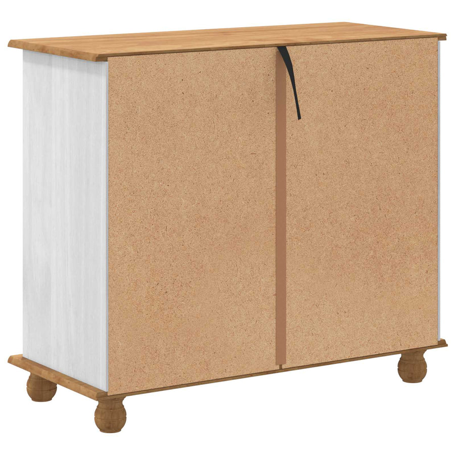 Ladekast met lade ASKIM Wit 91 x 40 x 79 cm Massief grenenhout