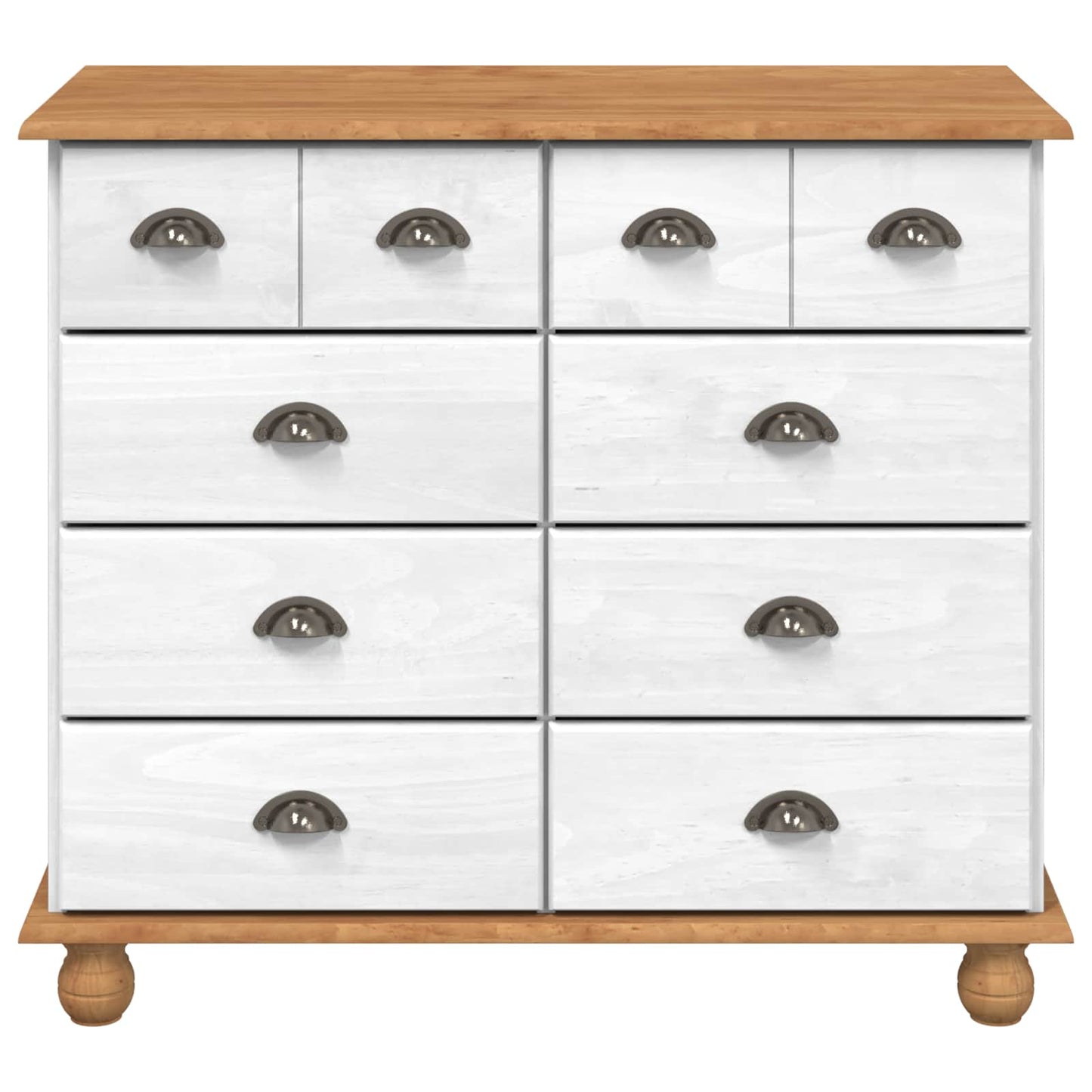 Ladekast met lade ASKIM Wit 91 x 40 x 79 cm Massief grenenhout