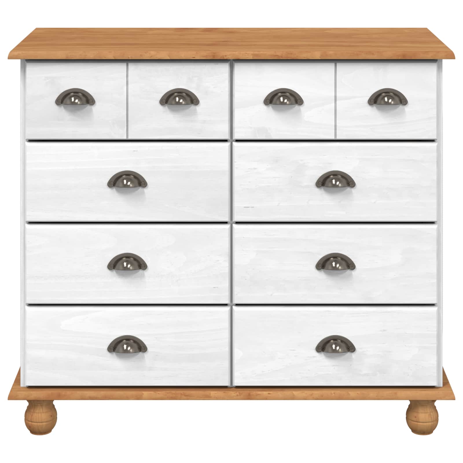 Ladekast met lade ASKIM Wit 91 x 40 x 79 cm Massief grenenhout